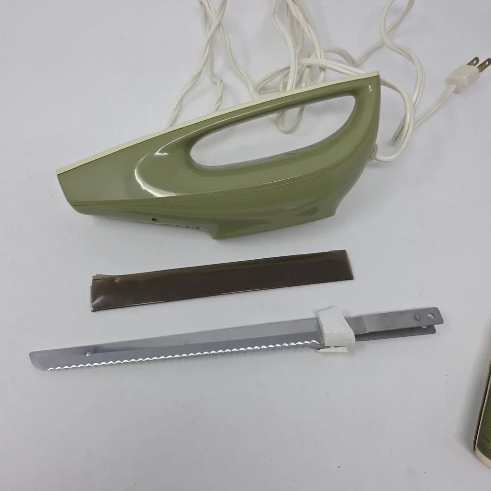 Hamilton Beach Electric Knife 275-2 Avocado Green Vintage MCM Scovill USA Made